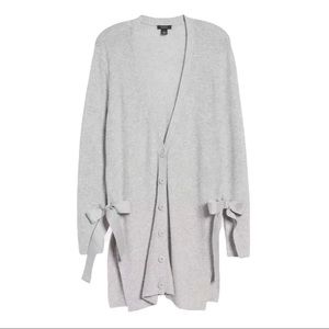 Halogen Oversized Button Up Side Tie Cardigan Sweater